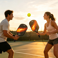 Raquette de pickleball en fibre de carbone, épaisseur 16 mm, haute qualité pour l'entraînement, avec noyau en nid d'abeille PP, couleur de cadre personnalisée, vente en gros