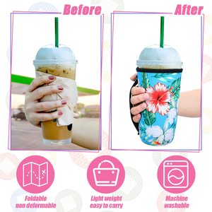 Iced <b>Coffee</b> Sleeve Custom Insulator Reusable Sleeves for <b>Coffee</b> Neoprene Cup Holder Sleeve with Handle <b>Can</b> Koozies - Product Image 4