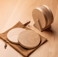 Sous-verre rond en bois de noyer écologique de luxe LEXDO WRC-6688 pour tasse à thé/café, diamètre 600 mm