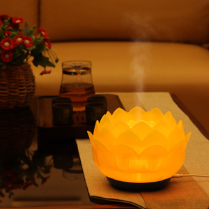 Đèn hoa sen khuếch tán hương thơm siêu âm độ ẩm không khí tinh dầu khuếch tán hương liệu Máy công suất lớn 500 ml Công suất - Product Image 1