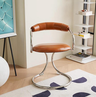 Fauteuil de salle à manger moderne en acier inoxydable durable, chaise de coiffeuse de chambre à coucher, fauteuil créatif design en forme de serpent avec dossier, pour la maison et les loisirs