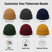 Bonnet tricoté uni multicolore en stock, bonnet d'hiver personnalisé tissé, mini bonnet unisexe à revers court, bonnet de pêcheur vierge, vente en gros