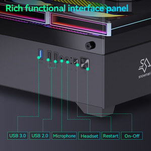 Snowman cao cấp giữa tháp PC trường hợp kiểu dáng đẹp mạnh mẽ USB âm thanh phía trước cổng argb làm bằng nhựa nhôm acrylic cho cao cấp chơi game pcs - Product Image 5