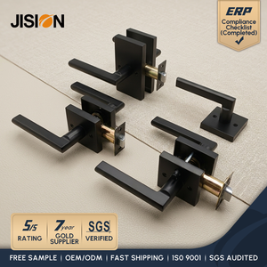 Matt <strong>Black</strong> Zinc Alloy <strong>Door</strong> Handle Lock Set Lock <strong>Knob</strong> Interior Room <strong>Door</strong> Lock Handle Set Latch 3 Keys Included - Product Image 3