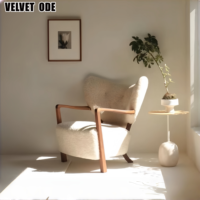 Nouvelle arrivée Fauteuil en tissu laine de mouton Woolf - Moderne et confortable, siège unique, fauteuil élégant pour salon