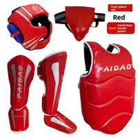 Protections Sanda complètes en latex, unisexe, pour adultes et enfants, pour entraînement de Muay Thai, boxe, combat, protection de la tête, des jambes et du torse