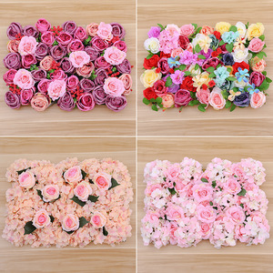 Mur de fleurs artificielles, décoration de fond tridimensionnelle, roses, dahlias, hortensias, arrangements floraux pour mariage - Product Image 3