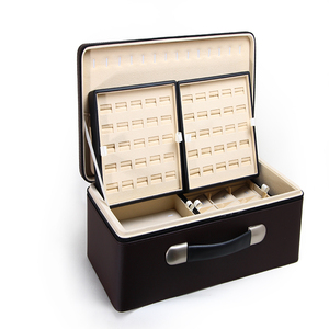 Valise à bijoux en cuir PU Weimei, vente en gros, personnalisable avec logo, design multifonctionnel avec plateau - Product Image 1