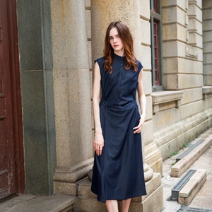 In Stock Navy Turtleneck Dress High Split Bodycon Fit | Alibaba.com