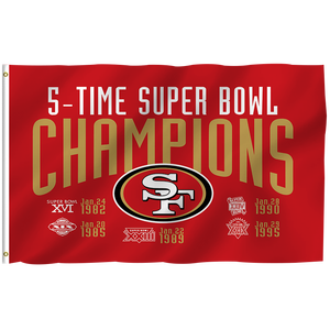 Haute qualité 3x5ft pour équipe de Football <span class=keywords><strong>NFL</strong></span> conception personnalisée bannière San Francisco 49ers drapeau 100% Polyester Stock toutes les équipes - Product Image 1