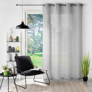 Voilage à œillets en tissu Soane 140x280cm gris - Product Image 1