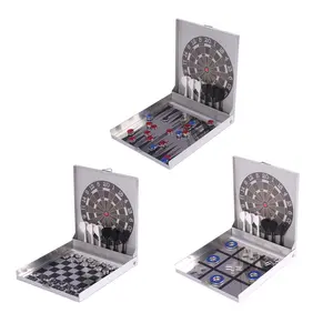 Klassisches Spiel 2 in 1 magnetische Reise Aluminium-Pfeile und Schach magnetische Schachspiele Schießen Ziel-Spiel