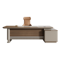 Scrivania Direzionale Moderna in Legno, Scrivania a L di Lusso per Ufficio, Tavolo da Lavoro Direzionale, Mobili per Ufficio