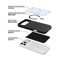 Coque de téléphone AG Feeling Black Edge avec motif ours en relief doré pour iPhone 17, 17 Pro Max, 16 Pro, 15 – Coque magnétique