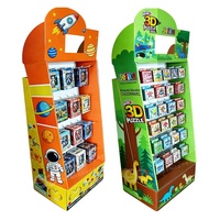 Présentoirs POSM pliables en carton ondulé avec crochets pour merchandising en magasin et club commercial
