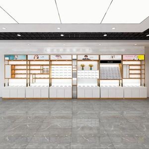 Soporte de exhibición de gafas enchapada en roble, estantes de gabinete para gafas de marca, tienda, centro comercial - Product Image 2