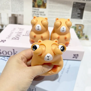 ของเล่นบีบคลายเครียด PVC รูปสัตว์น่ารักสำหรับเด็ก คาปิบาร่า ตาโปน ดีไซน์แปลกใหม่ พร้อมเอฟเฟกต์ตากระเด้งออก เหมาะสำหรับเด็กอายุ 5-7 ปี - Product Image 6