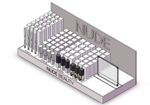 New 7 rows Lip Gloss trang điểm Rack hiển thị cho cửa hàng bán lẻ trong đẹp hồng với gương - Product Image 4