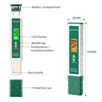 Testeur de pH PH-2 Pro avec testeur de température ATC, testeur de pH à papier de litmus, rétroéclairage pour l'eau potable, l'hydroponie, la piscine