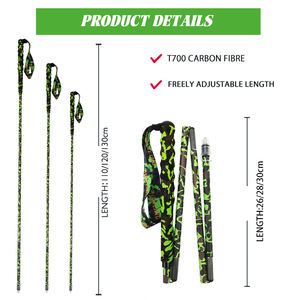OKHEALING T800 Bâtons de <span class=keywords><strong>marche</strong></span> <span class=keywords><strong>nordique</strong></span> pliables télescopiques en fibre de carbone, pour trekking en plein air - Product Image 6