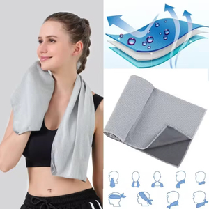 Serviette d'extérieur ronde en silicone enveloppée d'une serviette de glace douce et respirante adaptée au yoga, à la course à pied et à d'autres activités - Product Image 3