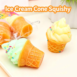 Hot Sale TPR Simulation Ice Cream Cone <b>Squishy</b> Stretchy Toys Slow Rising Stress Reliever Promotional Gifts for Kids Adults - Product Image 1