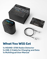 Détecteur de radon intérieur HOUND-3786, capteur à chambre d'ionisation, écran LCD 3,5 pouces, mise à jour de la données sur 10 minutes, transfert de données USB, moniteur de qualité de l'air