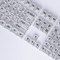 Stock Cross-Border Wholesale Black/White Transparent Keycaps OEM Direct Engraving Mini Full Set 132 Keys PC Mechanical Keycaps