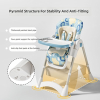 Chaise haute pliable pour tout-petits Vsuch, gain de place, siège inclinable mobile pour repas avec panier de rangement pour les repas quotidiens du bébé