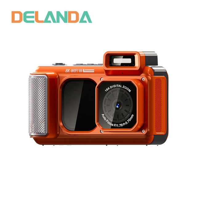 D80 Underwater 15 Meter IP68 Waterproof Action Sports Cameras Dual Lens Screen Professional 8K Video Camera for Photography