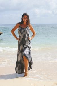 Summer Ladies Beach Cover Up Boho Casual Women Tie dye Long Length Maxi Dress With Sexy Backless & Bottom Frill - Product Image 4