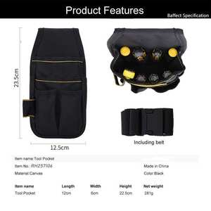 Sac de ceinture multifonctionnel en toile robuste pour électricien, personnalisable en gros, durable et portable - Product Image 2