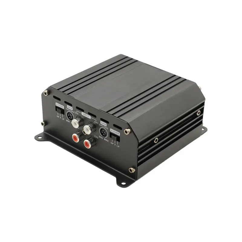 Hot Sale Mini Size Big Power 14.4V 4 Kanaals 100W Klasse D Auto Audioversterker Eindversterker 4-kanaals Auto