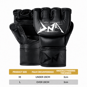 <span class=keywords><strong>Gants</strong></span> <span class=keywords><strong>de</strong></span> <span class=keywords><strong>boxe</strong></span> MMA demi-doigts, 3 cm d'épaisseur, avec sangle <span class=keywords><strong>de</strong></span> poignet réglable, pour l'entraînement et le sparring en arts martiaux et sports <span class=keywords><strong>de</strong></span> combat - Product Image 5