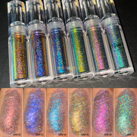 Facile à porter caméléon paillettes fard à paupières lâche duochrome poudre liquide fard à paupières paillettes