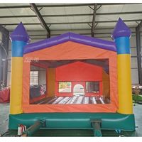 Château gonflable commercial 15x15 pieds pour enfants, trampoline coloré avec panneaux pour fêtes