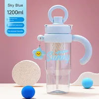 Gourde d'eau portable grande capacité en plastique de qualité alimentaire pour l'été, idéale pour les sports et les fêtes