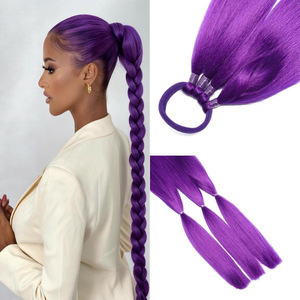 Extensiones de Cabello Trenzadas de Seda Moradas con Anillo para Cola de Caballo, Estilo Miss 7827613242331b6h27 - Product Image 3