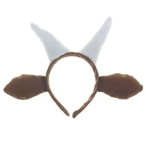 C1841 Grande Cabelo Decoração De Pelúcia Cabra Dos Desenhos Animados Animal Orelha Headband Cosplay Costume Acessórios Plush Cabra Headband
