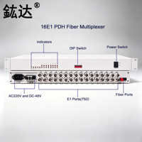 Convertisseur optique multiplexeur Hongda 120-16E1 PDH 16 ports E1 G.703 vers fibre avec garantie de 3 ans