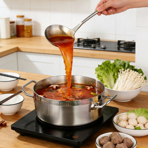 Stainless Steel Double Compartment Hot <b>Pot</b> 6.1L 10L <b>Induction</b> Compatible With Lid <b>For</b> Home Use - Product Image 1