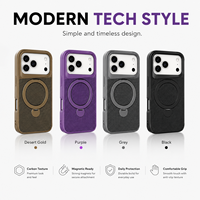 Étui de téléphone en fibre de carbone magnétique, coque de protection fine