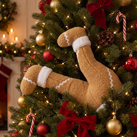 Ornement de Noël transfrontalier en polyester, motif Grinch et Bonhomme en pain d'épices, à suspendre, rayures rouges et blanches, pour fête festive