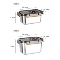 Boîtes à lunch/snack réutilisables en acier inoxydable, congélateur, lave-vaisselle avec couvercles de récipients alimentaires pour le stockage des aliments dans la cuisine
