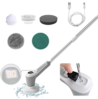 Brosse à vaisselle électrique sans fil Matériau TPR Brosse de nettoyage domestique Distribution de fluide Tampon à récurer Fixation Éponge à récurer