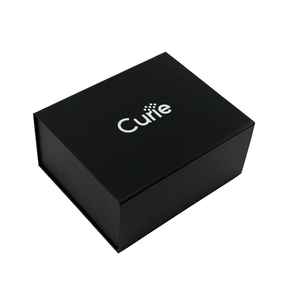 Custom Luxury <b>Black</b> Magnetic <b>Boxes</b> Handle for Clothing Apparel Shoes Hats Embossed Matt Laminated UV Coating Recycled Materials - Product Image 1