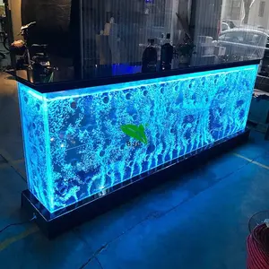 现代定制 LED 丙烯酸水族馆酒吧柜台设计为夜总会
