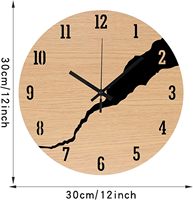 Jam Dinding Kayu Diameter 30cm Modern Tanpa Suara Jarum Penunjuk Putih Bulat Besar untuk Dekorasi Rumah Ruang Tamu Gaya Antik