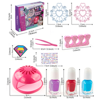 Superbe cadeau - Mini sèche-ongles pour enfants, outils pour les ongles, kit de jeu de séchage pour les jolies filles, ensembles de jouets de maquillage DIY pour les petites filles