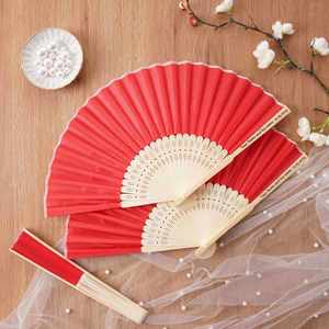 Customized Folding Fabric Hand <b>Fan</b> Bamboo DIY Folk Art Print <b>Handheld</b> <b>Fans</b> Wedding Party Carved Business Gift Style Love Print - Product Image 1
